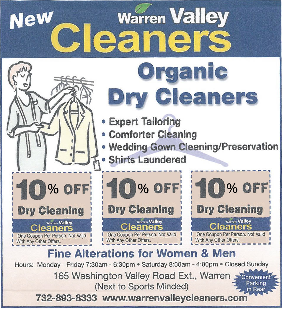 Warren Valley Dry Cleaners of Warren NJ Dry Cleaning Coupons